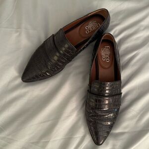 Franco Sarto Croc Embossed Loafers